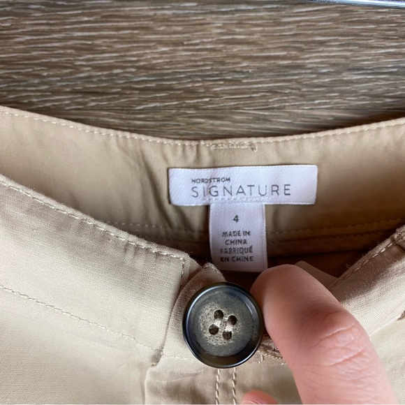 Nordstrom Signature Beige Patch Pocket Utility Shorts NWT Size 4 - Picture 4 of 7